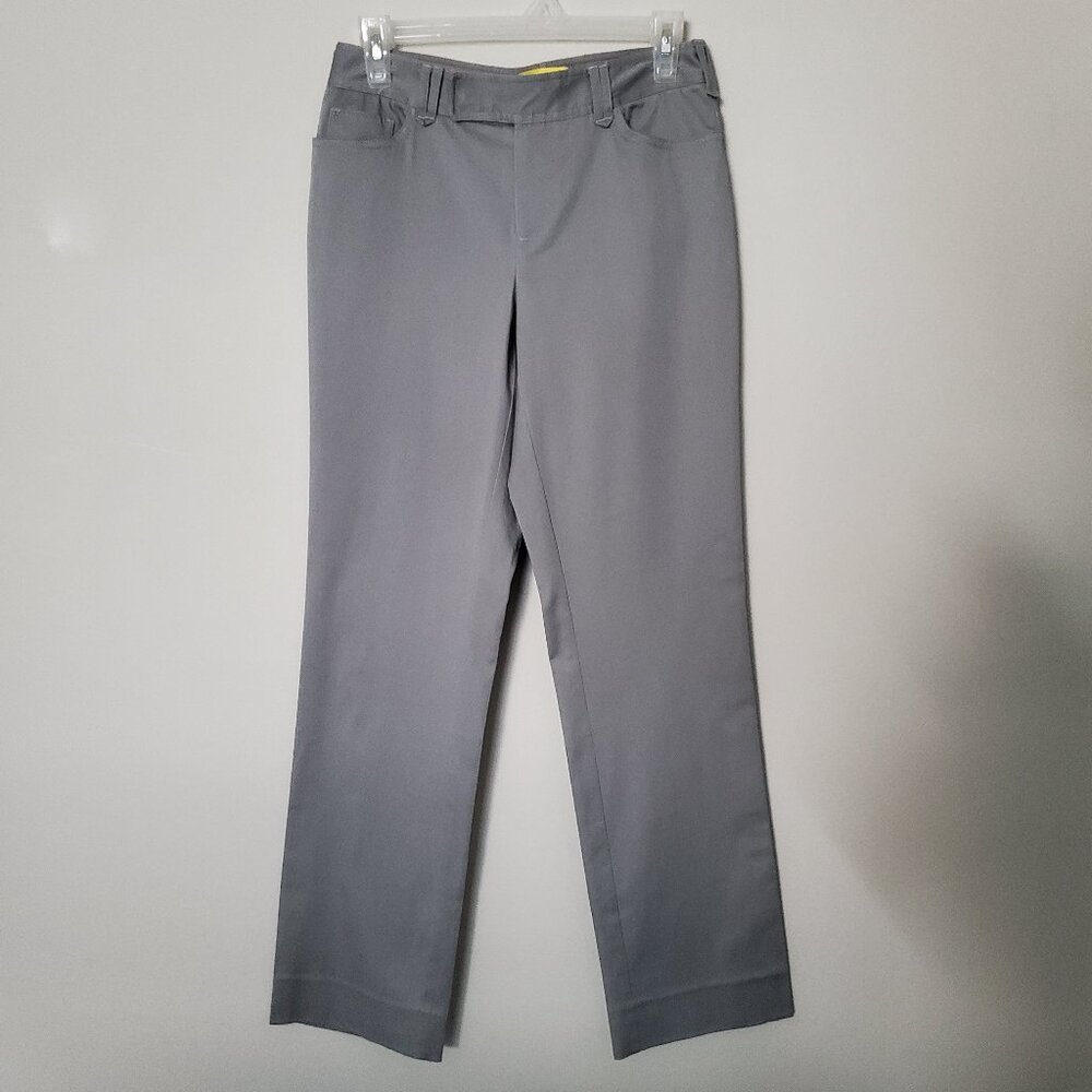 Catherine Malandrino Gray Straight Leg Trousers Size 4, Stretch Cotton